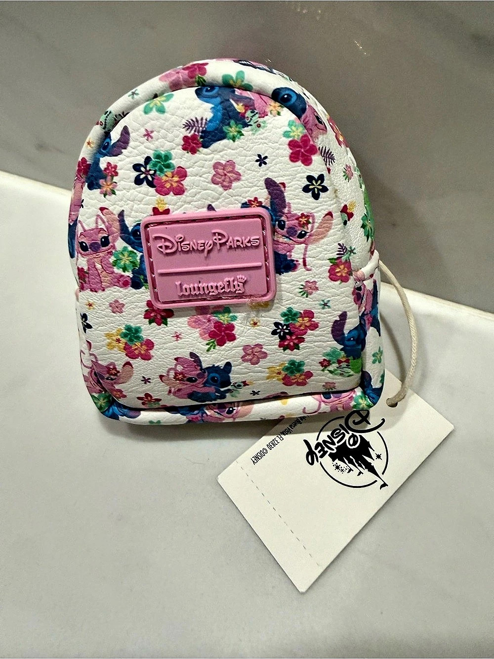 Disney Parks Exclusive Loungefly Stitch & Angel Mini Backpack Bag Charm NWT